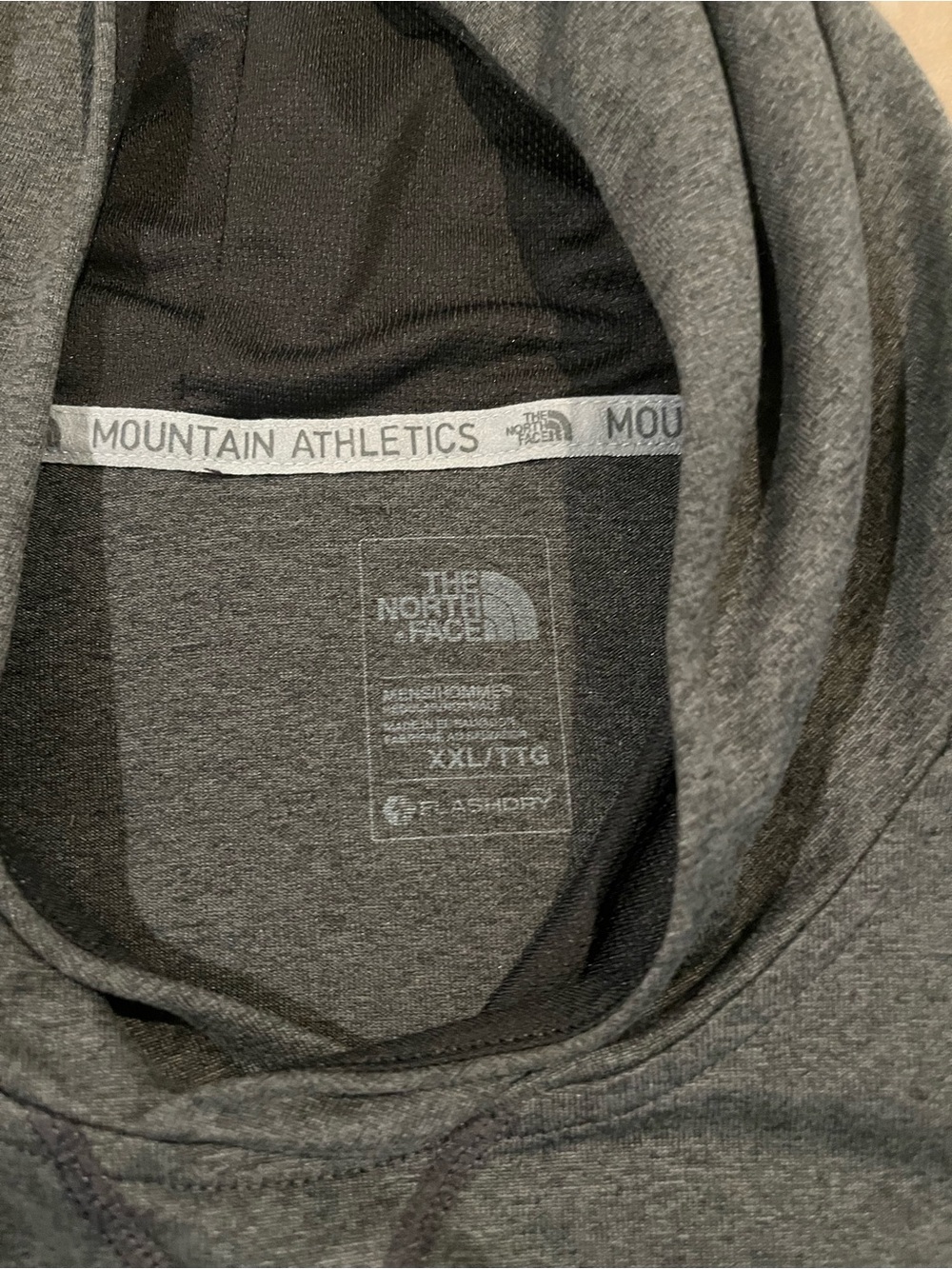 The North Face Men's Charcoal Gray Hooded Athletic Pullover - Picture 2 of 4